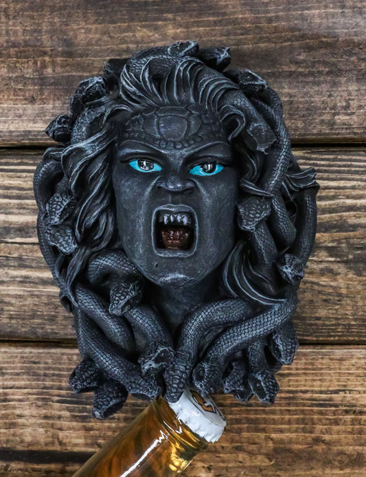 Greek Mythology Gorgon Medusa Gargoyle With Snake Hairs Wall Beer Bottle Opener