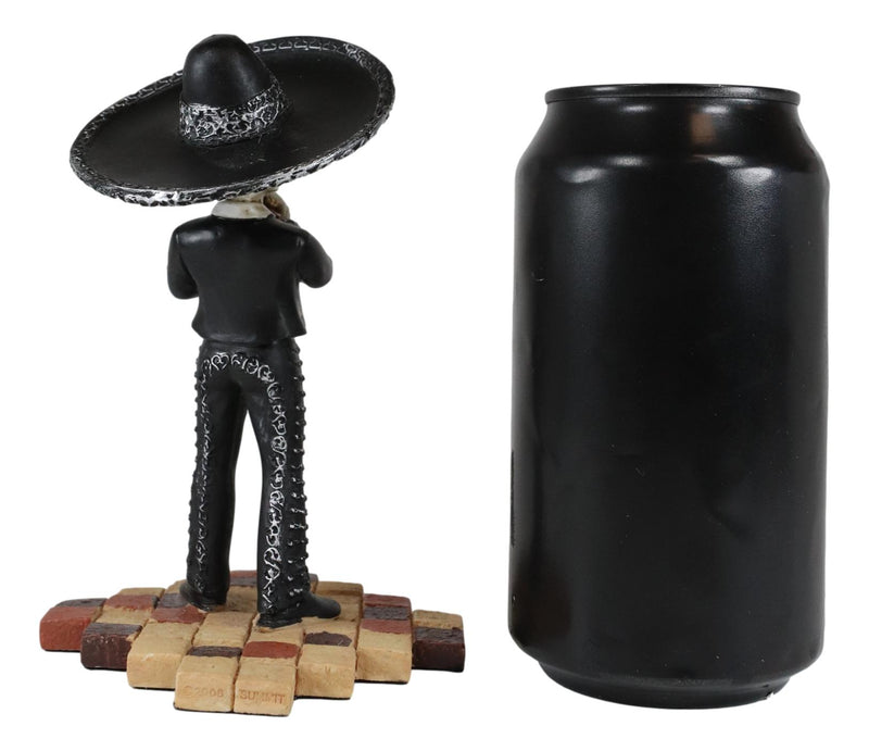 Ebros Gothic Day of The Dead Black Mariachi Skeleton Trumpet Player Figurine 5.5"H