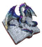 Guardian Of Bibliography Purple Blue Dragon Emerging Out Of Spell Book Figurine
