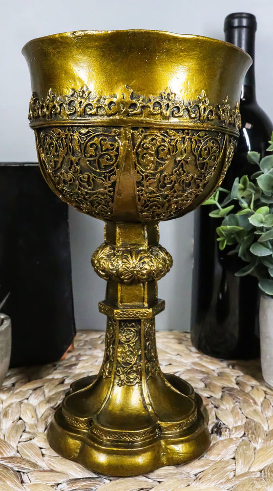 Ebros Merlin's Holy Grail The Golden Cup Of Life Chalice Ceremonial Cup Arthur - Ebros Gift