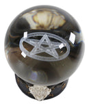Ebros Sabbatic Goat Baphomet Ram Skull Pentagram LED Glass Gazing Ball Figurine
