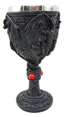 Ebros Gift Large Night Terror Winged Demonic Dragon Wine Drink Goblet Cup Chalice Figurine 8oz
