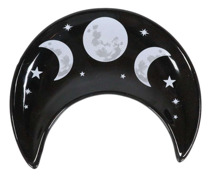 Wicca Occult Triple Moon Goddess Ceramic Trinket Jewelry Dish Or Appetizer Plate