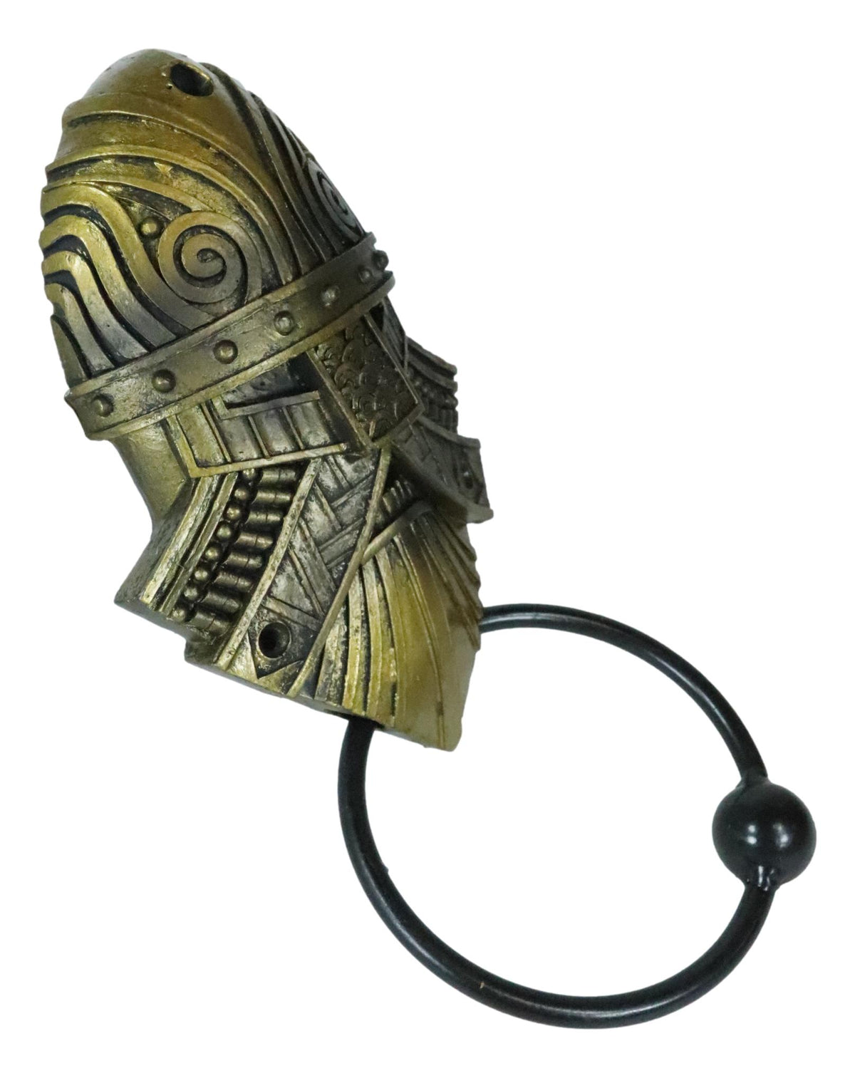 Viking Norse Valhalla Warrior God Chief Golden Helmet Decorative Door Knocker