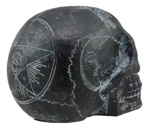 Ebros Black Astrology Paranormal Ouija Spirit Skull Statue 8.5"L Supernatural