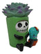 Ebros Furry Bones Echy The Succulent Plant Pot With Cactus Skeleton Figurine