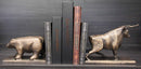 Ebros Cast Iron Wall Street Stock Market Charging Bull and Retreating Bear Bookends Statue Set Investors Money Managers Commodity Exchange Professionals Bulls VS Bears Animal Decor Figurine