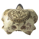 Ebros Pentagram Omega Alchemy Raven Crow Skull Figurine with Carved Rune Symbols