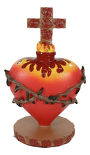 Ebros Day Of The Dead Sacred Heart Of Jesus With Crown Of Thorns Roses & Cross Statue