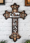 Western Kneeling Cowboy With Horse In Prayer At Calvary Fleur De Lis Wall Cross