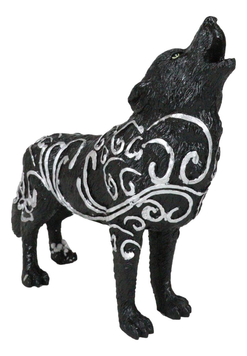 Ebros Gift Native Tribal Howling Wolf Totem Spirit Figurine Collection 6.25" L Animal Decor Statue (Swirling Wind Willow Breeze)