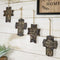 Rustic Western Christian Bible Verses Crosses Set of 4 Christmas Tree Ornaments