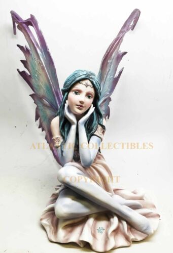 Ebros Fairyland 12.5 Inch Winter Wonderland Posh Winged Fairy Statue Figurine - Ebros Gift