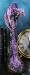 Purple Dragon On Geode Rock Gemstone Quartz Pillar Incense Burner Figurine