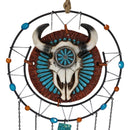 Southwest Tribal Indian Boho Chic Cow Skull Dreamcatcher Feather Wind Chime