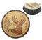 Ebros Rustic Faux Wood Wild Stag Deer Round Jewelry Box Figurine 4" Diameter