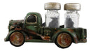 Old Fashioned Vintage Green Pickup Truck Figurine Holder W/ Salt Pepper Shakers