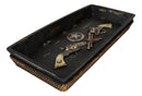 Ebros Rustic Cowboy Dual Revolver Six Shooter Western Star & Ropes Jewelry Dish Tray