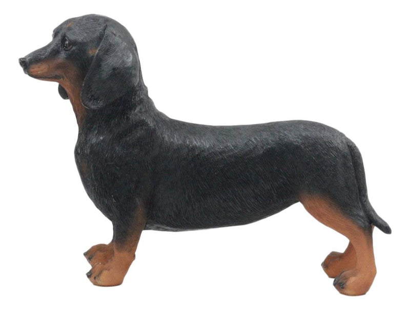 Ebros Adorable Black And Tan Dachshund Dog Statue 8" Long Schnitzel Sausage Wiener Dog Figurine