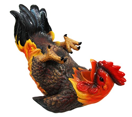 Ebros Gift Barnyard Farm Rooster Chicken Wine Bottle Holder Caddy Figurine 11" L - Ebros Gift