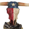 Western Bull Cow Steer Skull With Texas Lone Star State Flag Desktop Figurine