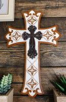 Vintage Royal Scroll Le Fleur French Fleur De Lis Layered Crucifix Wall Cross