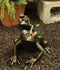 Ebros Gift Large 9.75" Tall Aluminum Metal Whimsical Tiki Trio Frog Family On Acrobatic Piggyback Garden Statue Zen Feng Shui Frogs Home Garden Patio Pool Pond Decorative Sculpture