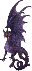 Ebros Large 34"H Medieval Fantasy Twilight Purple Moon Dragon Skull Wall Decor Plaque