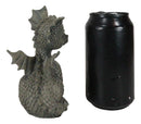 Whimsical Dainty Garden Dragon Sitting Figurine Faux Stone Fantasy Decor