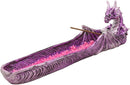 Ebros Magenta Sunset Dragon Guarding Pink Crystal River Incense Burner Holder
