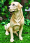 Sitting Adorable Yellow Labrador Retriever Statue 8.5"H Golden Retriever Dog