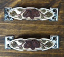 Rustic Western Pinecones Sprig Branch Drawer Cabinet Furniture Bar Pulls 2-Pack