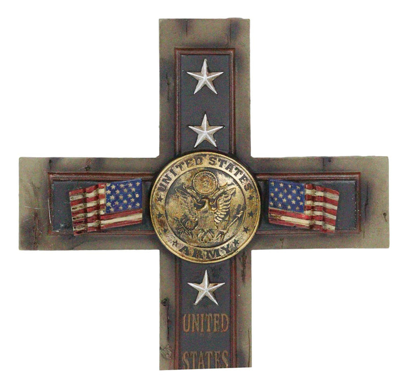 Western USA Military United States Army Medallion Flags and Stars Wall Cross