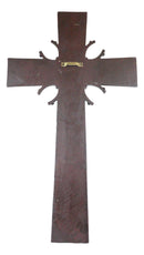 18"H Rustic Western Cowboy Tooled Leather Stars Diamonds Spurs Wall Cross Decor