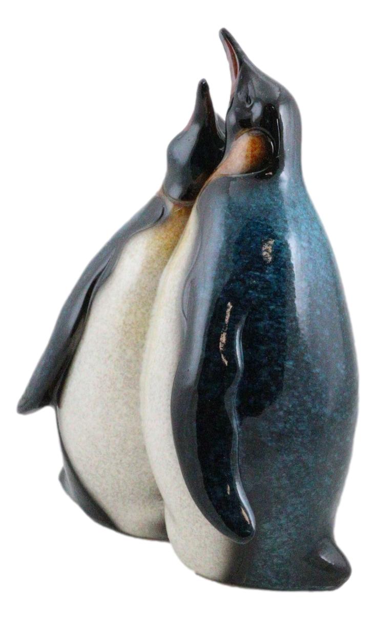 South Pole Family Emperor Penguins Mom and Dad Couple Hug Time Decor Figurine
