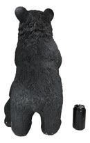 Western Black Mother Bear With Cub Toilet Paper Holder Floor Standing Figurine