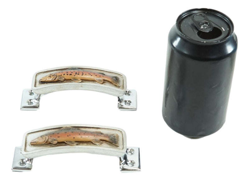 Set Of 2 Coastal Marine Nautical Fish Drawer Cabinet Door Bar Pull Knobs Accent