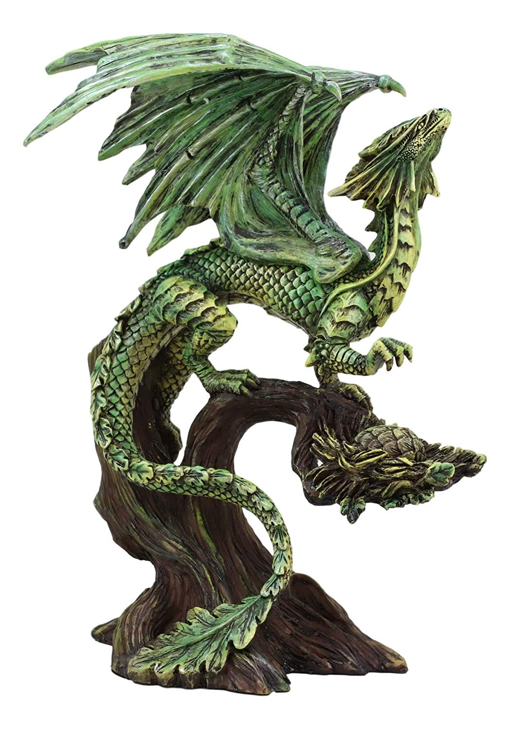 Ebros Gaia Tree Ent Earth Adult Mother Dragon Perching On Branch Figurine 10"H - Ebros Gift