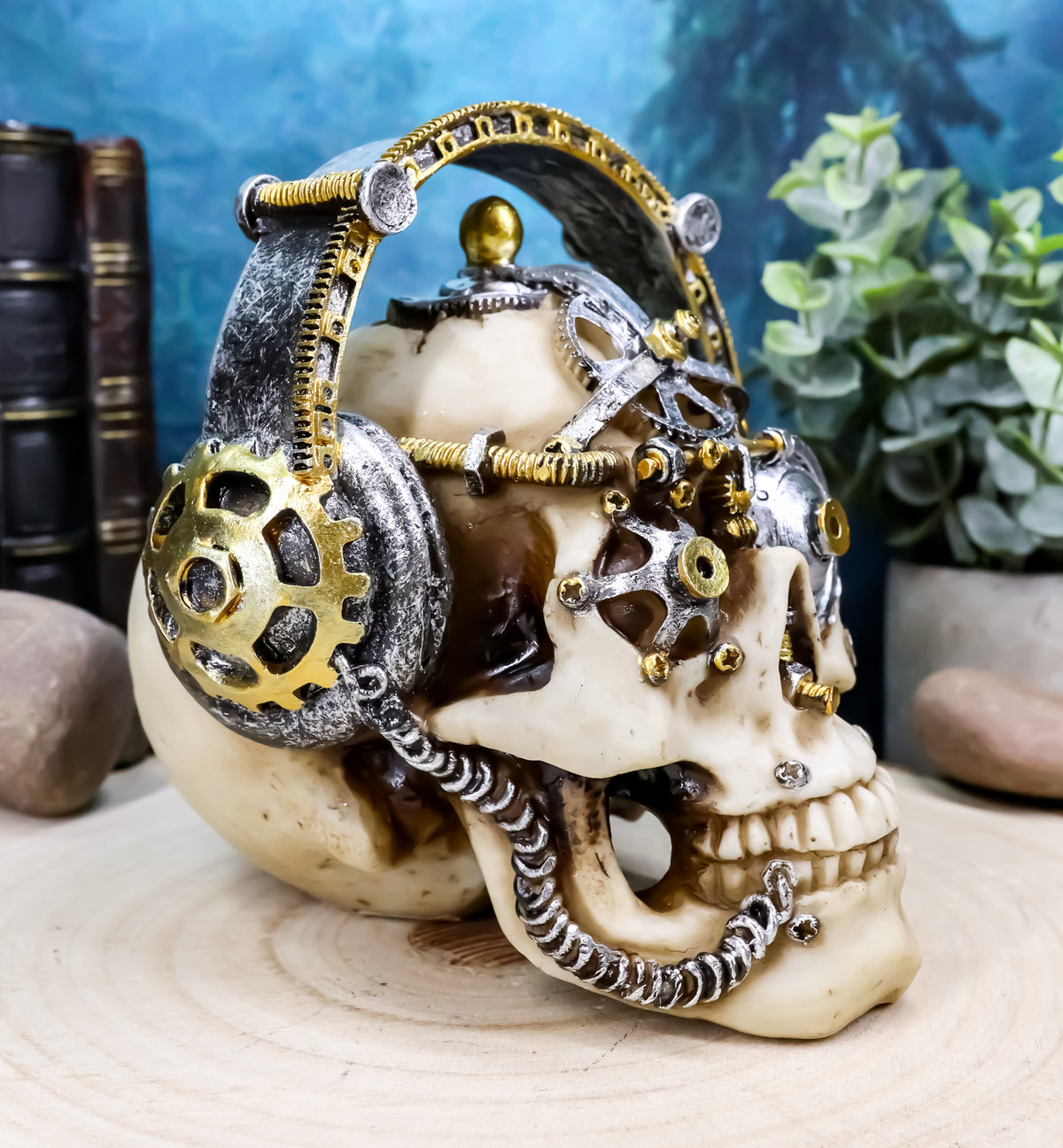 Ebros Steampunk Cyborg R&B Funk Music Fanatic with Headphone 5.75"L Figurine