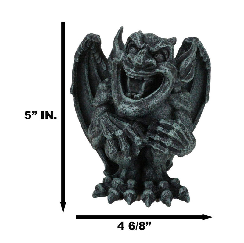 Whimsical Stoic Big Mouth Guardian Gargoyle Druid Laughing With Scorn Figurine