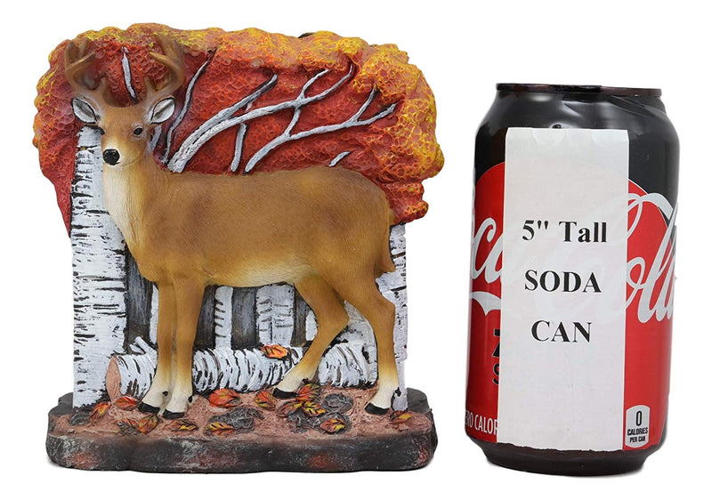 Ebros Gift Woodland Deer Track Wipers 8 Point Buck by Fall Autumn Trees Dinner Napkin Holder Figurine 5.5" Tall Dining Room Kitchen Tabletop Bar Top Decorative Wildlife Rustic Country Sculpture