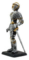 Ebros Medieval French Knight Dollhouse Miniature Figurine 4"H Suit Of Armor Swordsman