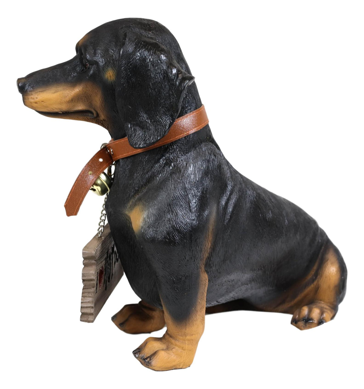 Ebros Adorable Black & Tan Dachshund Dog Welcome Statue 10.5"Tall Sausage Wiener Dog Figurine Guest Greeter Home Decor - Ebros Gift