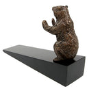 Ebros Gift Brass Metal Grizzly Brown Bear Door Stop Stopper Wedge Home Decor