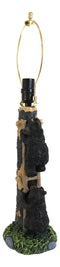 Rustic Forest 2 Bear Cubs Climbing Tree Ladder Table Lamp Statue with Shade 23"H
