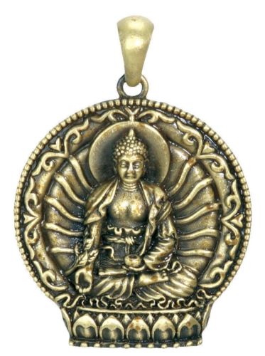 Ebros Dharma Meditating Medicine Buddha Pendant Medallion Necklace Jewelry