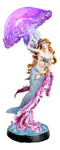 Large 17.25"H Mermaid With Pink Jellyfish Statue With Colorful LED Light