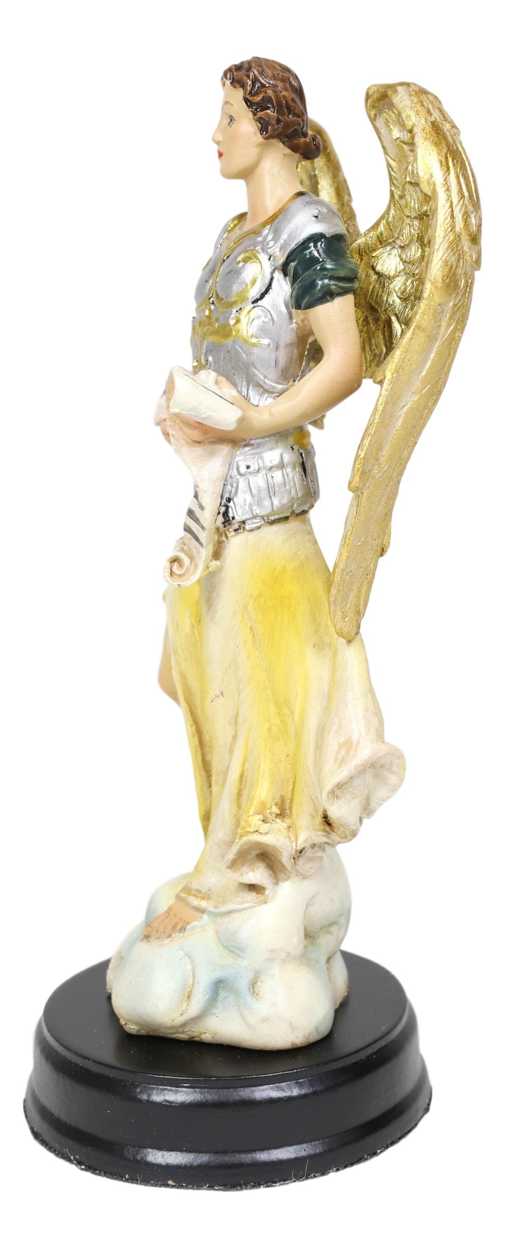 Archangel Gabriel Messenger Of God Holding Scroll Figurine Catholic Church Saint - Ebros Gift