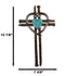 Rustic Western Nail Spikes With Bent Nail Heart And Turquoise Rock Wall Cross