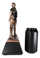 Pro Golfer With Club Celebrating Bronze Electroplated Statue With Trophy Base